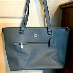 Like new blue denim Coach tote.